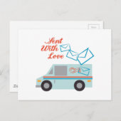 Gesendet mit Liebe Postkarte (Vorne/Hinten)