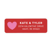 Gesendet mit Liebe Rosa Herz Rücksendeadresse (Vorne)