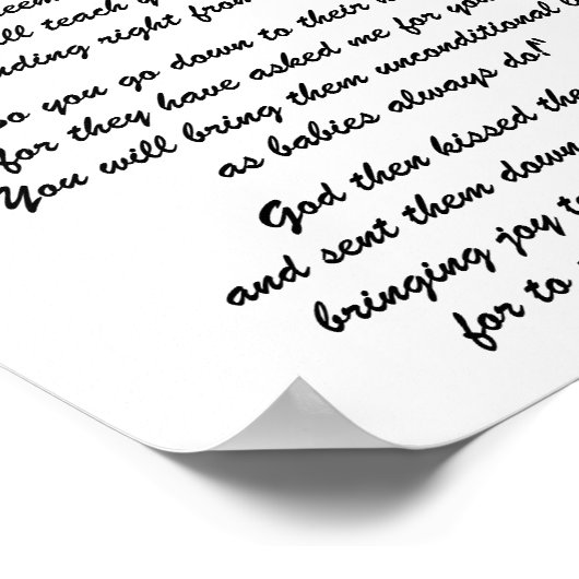 GESENDET VON HEAVEN Gedicht Poster (Ecke)