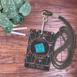 Gesenkte farbige Stifte | Office Hall Pass Abzeich Ausweis