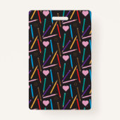 Gesenkte farbige Stifte | Office Hall Pass Abzeich Ausweis (Rückseite)