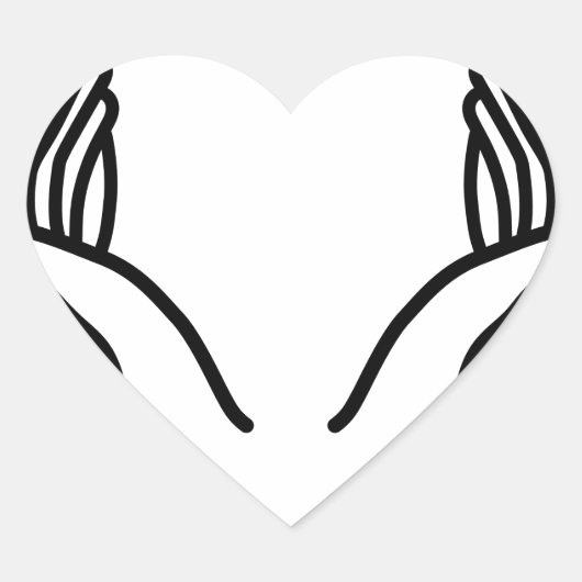 Gesenkte Hände Herz-Aufkleber (Vorderseite)