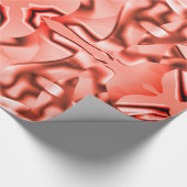 Gesenkte Lachsformen und rote Farbtöne Geschenkpapier (Ecke)