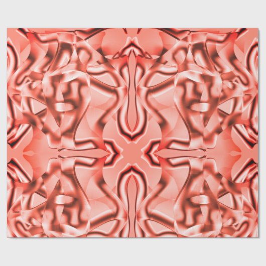 Gesenkte Lachsformen und rote Farbtöne Geschenkpapier (Flach)