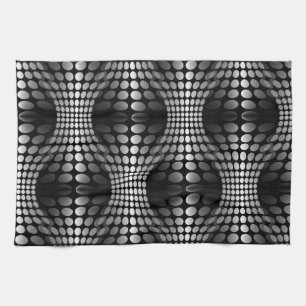 Gesenkte Waves Tapete schwarz-weiß Geschirrtuch