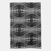 Gesenkte Waves Tapete schwarz-weiß Geschirrtuch (Vertikal)