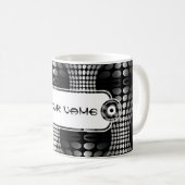 Gesenkte Waves Tapete schwarz-weiß Kaffeetasse (VorderseiteRechts)