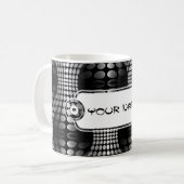 Gesenkte Waves Tapete schwarz-weiß Kaffeetasse (Vorderseite Links)