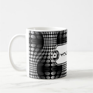Gesenkte Waves Tapete schwarz-weiß Kaffeetasse