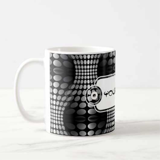 Gesenkte Waves Tapete schwarz-weiß Kaffeetasse (Links)