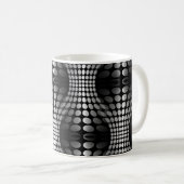 Gesenkte Waves Tapete schwarz-weiß Kaffeetasse (VorderseiteRechts)
