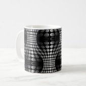 Gesenkte Waves Tapete schwarz-weiß Kaffeetasse (Vorderseite Links)