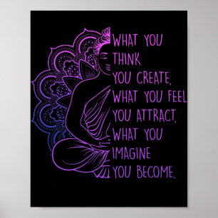 Gesetz Anziehung spirituelle Buddha Meditation Zit Poster