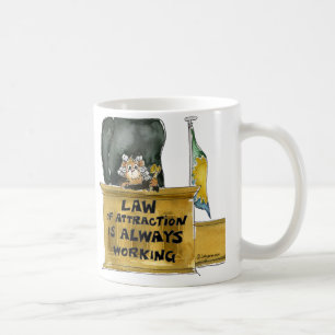 Gesetz der Anziehung Cartoon Richter Tasse