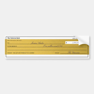 Gesetz der Anziehung Eleganter Gold-Reichtumscheck Autoaufkleber