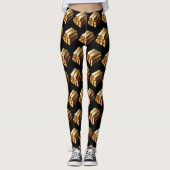 Gesetz der Anziehung Gold Bars Bling Black Leggings (Vorderseite)