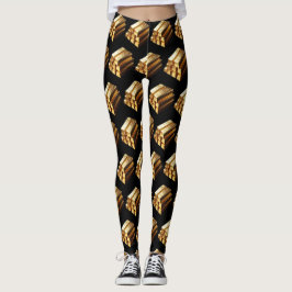 Gesetz der Anziehung Gold Bars Bling Black Leggings