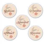 Gesetz der Attraktivität - Satz von 5 Boho Aufkleber (Vorderseite)