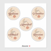 Gesetz der Attraktivität - Satz von 5 Boho Aufkleber (Blatt)