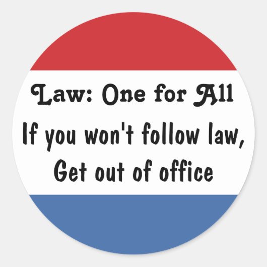 Gesetz: Eins für alle v3 Runder Aufkleber (Vorderseite)