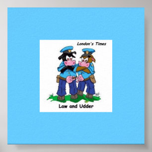 Gesetz & Euter Lustiges Kuh Cartoon Poster