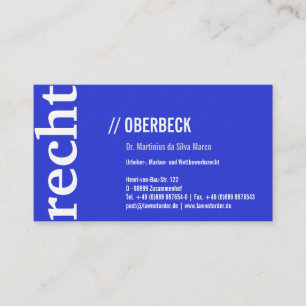 Gesetz mit Visitenkarte