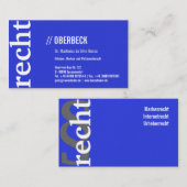 Gesetz mit Visitenkarte (Vorne/Hinten)