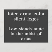 Gesetz steht stumm - Cicero Zitat Postkarte (Vorderseite)