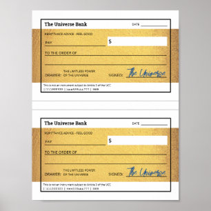 Gesetz über die Anziehung unbeladenem Gold-Karo Poster