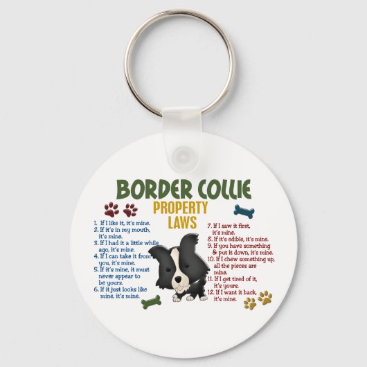 Gesetz über die Border Collie Property 4 Schlüsselanhänger (Vorderseite)