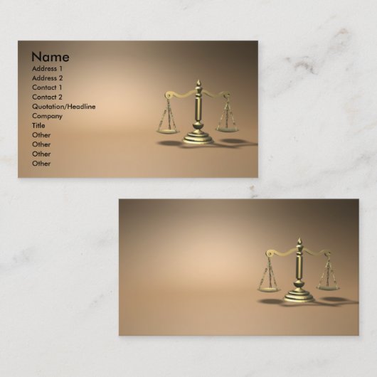 Gesetz Visitenkarte (Vorne/Hinten)