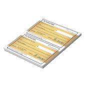 Gesetz zur Anziehung Blank Money Karo Gold Notizblock (Rotiert)