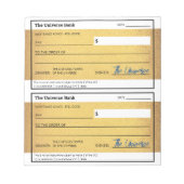 Gesetz zur Anziehung Blank Money Karo Gold Notizblock (Vorderseite)