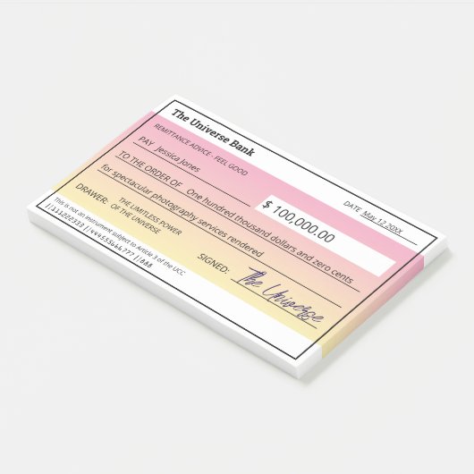 Gesetz zur Anziehung unangebrachten Karos - rosa M Post-it Klebezettel (angewinkelt)