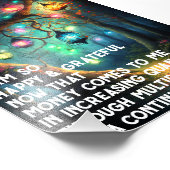 Gesetz zur Anziehung von Geld Manifestation Quoten Fotodruck (Ecke)