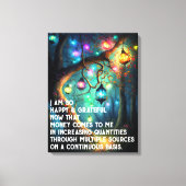 Gesetz zur Anziehung von Geld Manifestation Quoten Leinwanddruck (Vorderseite)