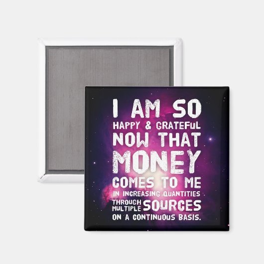 Gesetz zur Anziehung von Geld Manifestation Quoten Magnet (Vorderseite/Rückseite)