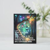 Gesetz zur Anziehung von Geld Manifestation Quoten Postkarte (Stehend Vorderseite)