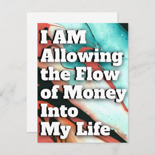 Gesetz zur Anziehung von Geld Manifestation Quoten Postkarte (Vorne/Hinten)