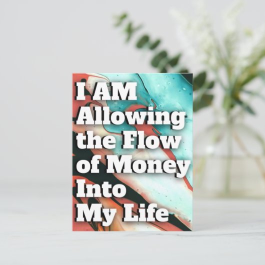 Gesetz zur Anziehung von Geld Manifestation Quoten Postkarte (Stehend Vorderseite)