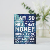 Gesetz zur Anziehung von Geld Manifestation Quoten Postkarte (Stehend Vorderseite)