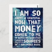 Gesetz zur Anziehung von Geld Manifestation Quoten Postkarte (Vorne/Hinten)