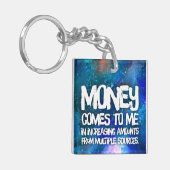 Gesetz zur Anziehung von Geld Manifestation Quoten Schlüsselanhänger (Vorderseite links)