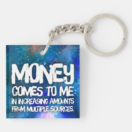 Gesetz zur Anziehung von Geld Manifestation Quoten Schlüsselanhänger (Rückseite)