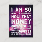 Gesetz zur Anziehung von Geld Manifestation Quoten Visitenkarte (Vorderseite)