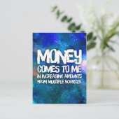 Gesetz zur Anziehung von Geldmanifestation Postkarte (Stehend Vorderseite)