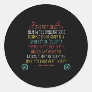 Gesetze sind Bedrohungen durch die dominante Sozio Runder Aufkleber