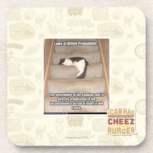 Gesetze von Kitteh Wahrscheinlichkeit Getränkeuntersetzer (Vorderseite)