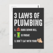 Gesetze zum Klempnergeschenk für die Klempnerreise Postkarte (Vorne/Hinten)