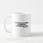 Gesetzes- und Wurstzitat Kaffeetasse (Links)
